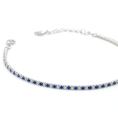 Bracciale Tennis Bianco e Blu