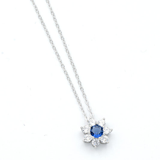 Collana Fiore Blu in Argento