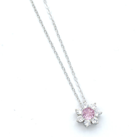 Collana Fiore Rosa in Argento