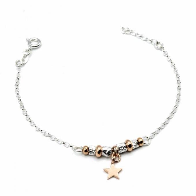 Bracciale Pepite E Stella Rosa