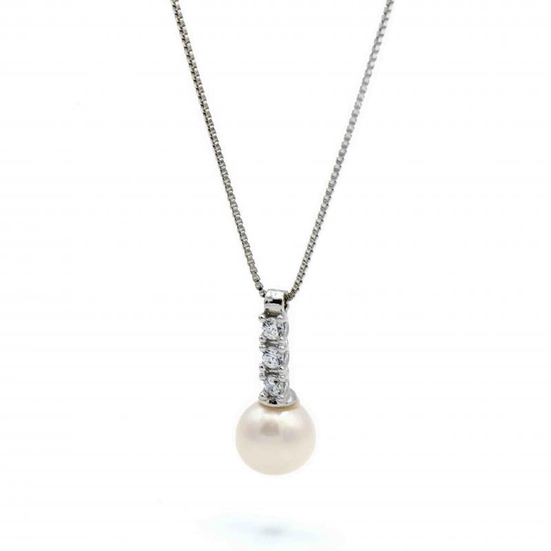 Collana Trilogy In Argento Con Perla Naturale