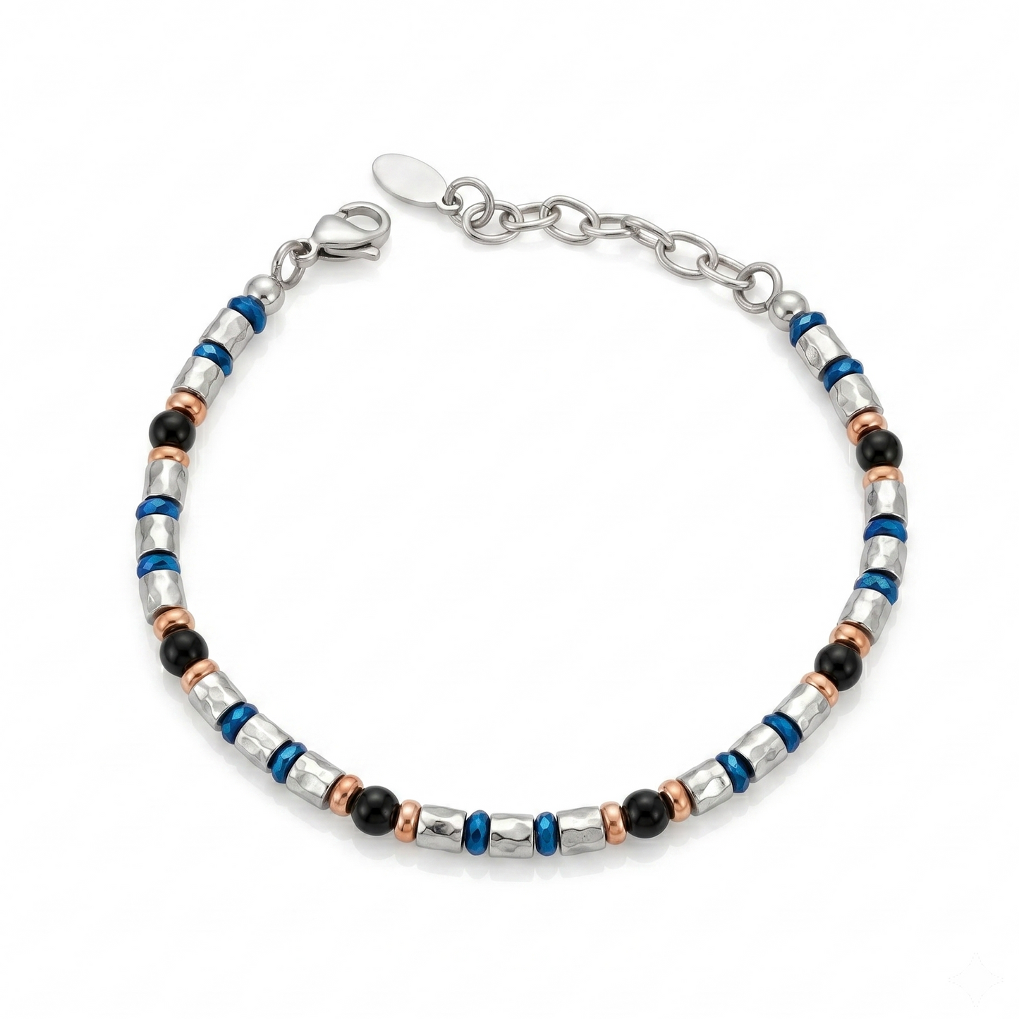 Bracciale Urban Chic con Dettagli Blu e Rose Gold