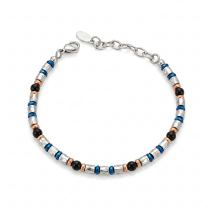 Bracciale Urban Chic con Dettagli Blu e Rose Gold