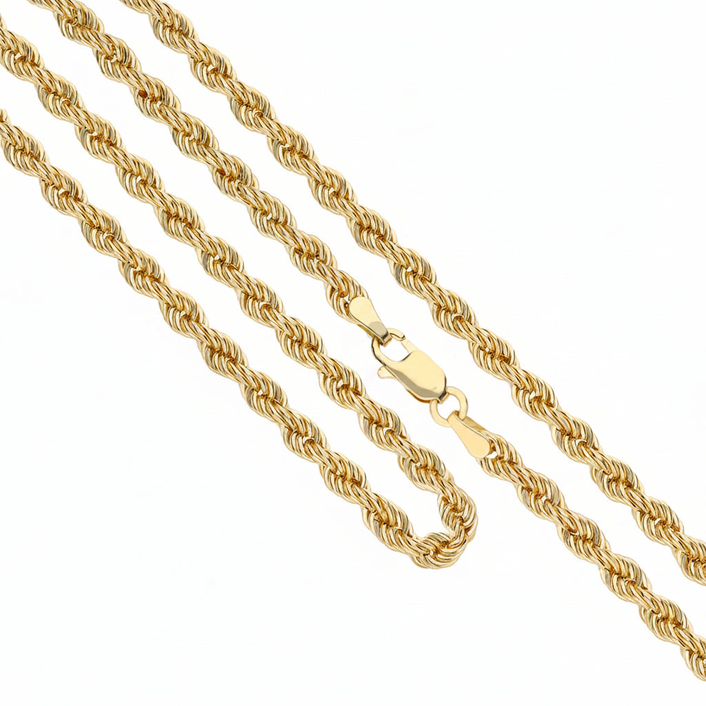 Collana in Oro 18 Carati Maglia Corda Laser Lucida