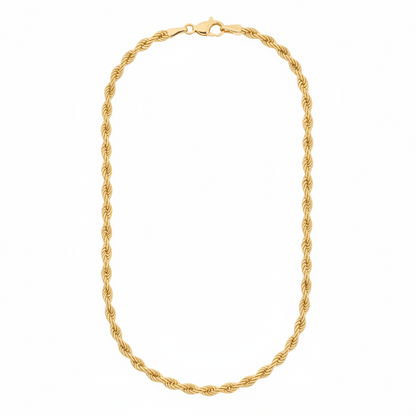 Collana in Oro 18 Carati Maglia Corda Laser Lucida Gioielli in Oro