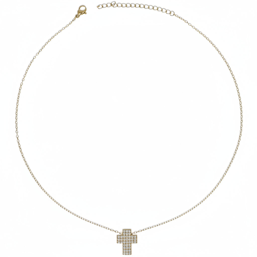 Collana Gold con Croce 3D a Pavè Gaiè Bijoux