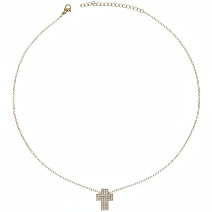 Collana Gold con Croce 3D a Pavè Gaiè Bijoux