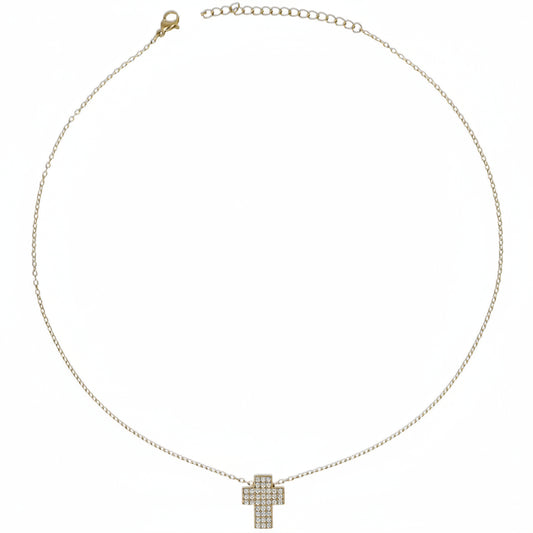Collana Gold con Croce 3D a Pavè Gaiè Bijoux