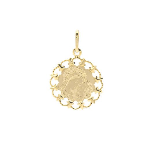 Medaglia Madonna con Bambino in Oro Giallo