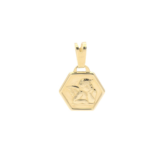 Medaglia con Angelo in Oro Giallo