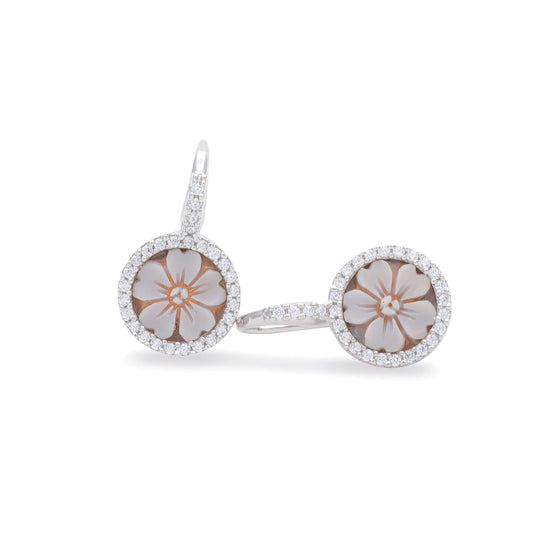 Orecchini Monachina In Argento Con Cammeo