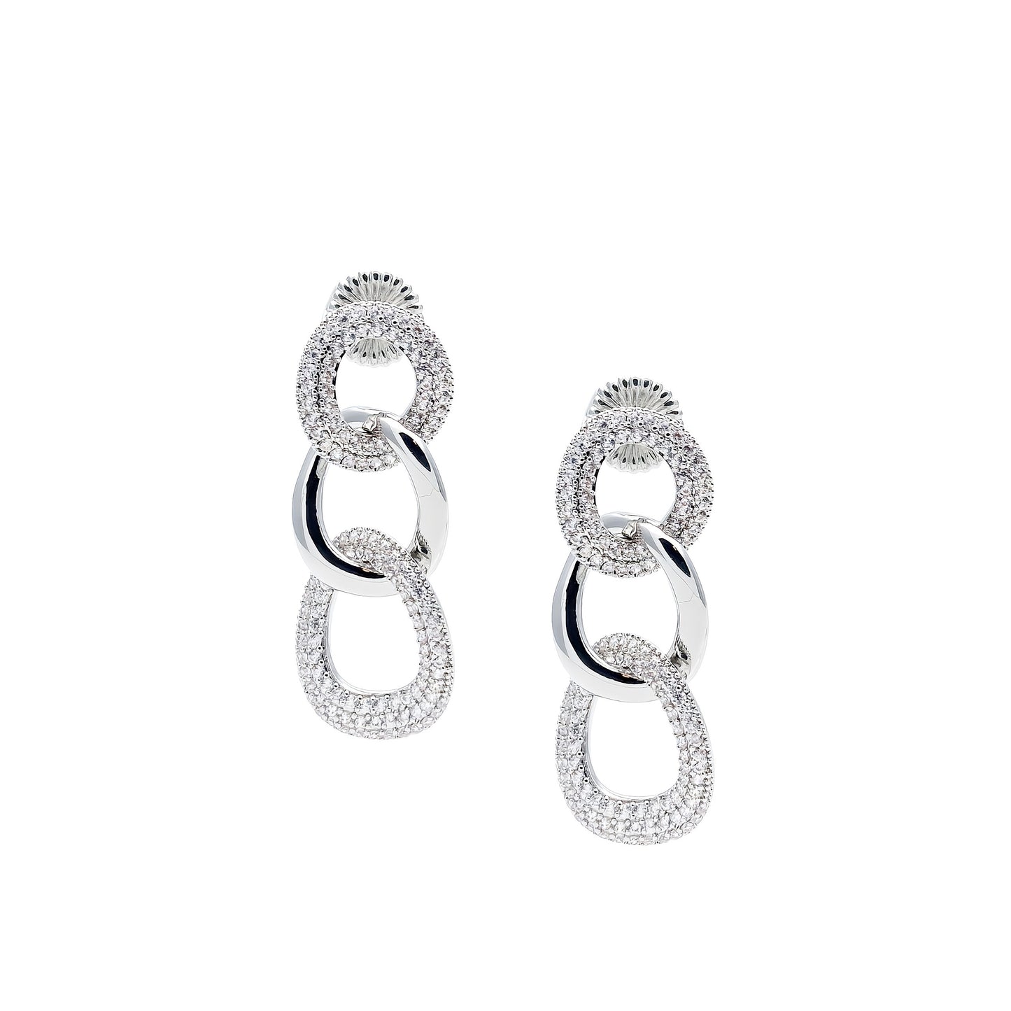 Orecchini Catena Groumette e Zirconi