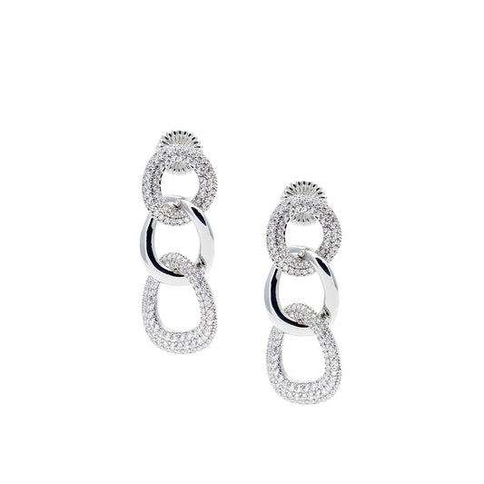 Orecchini Catena Groumette e Zirconi