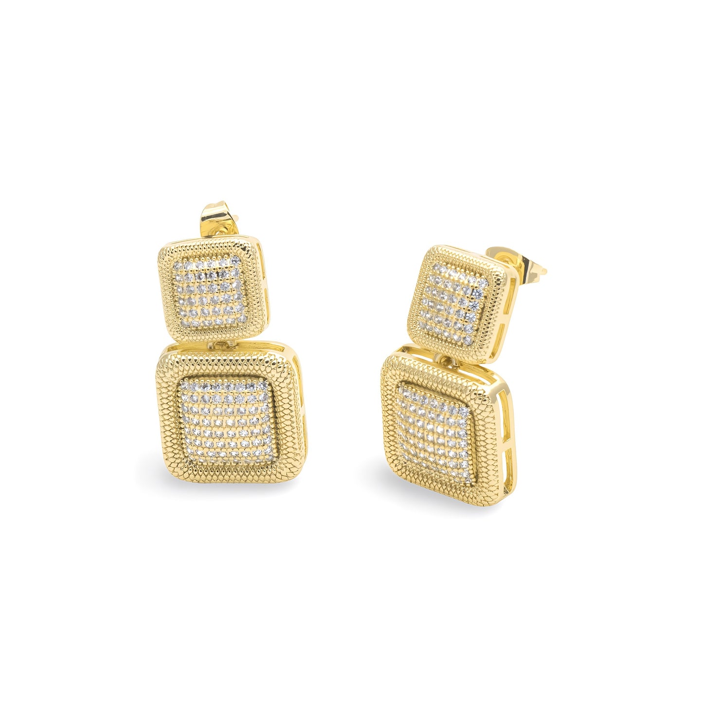 Orecchini Dorati a Pavè