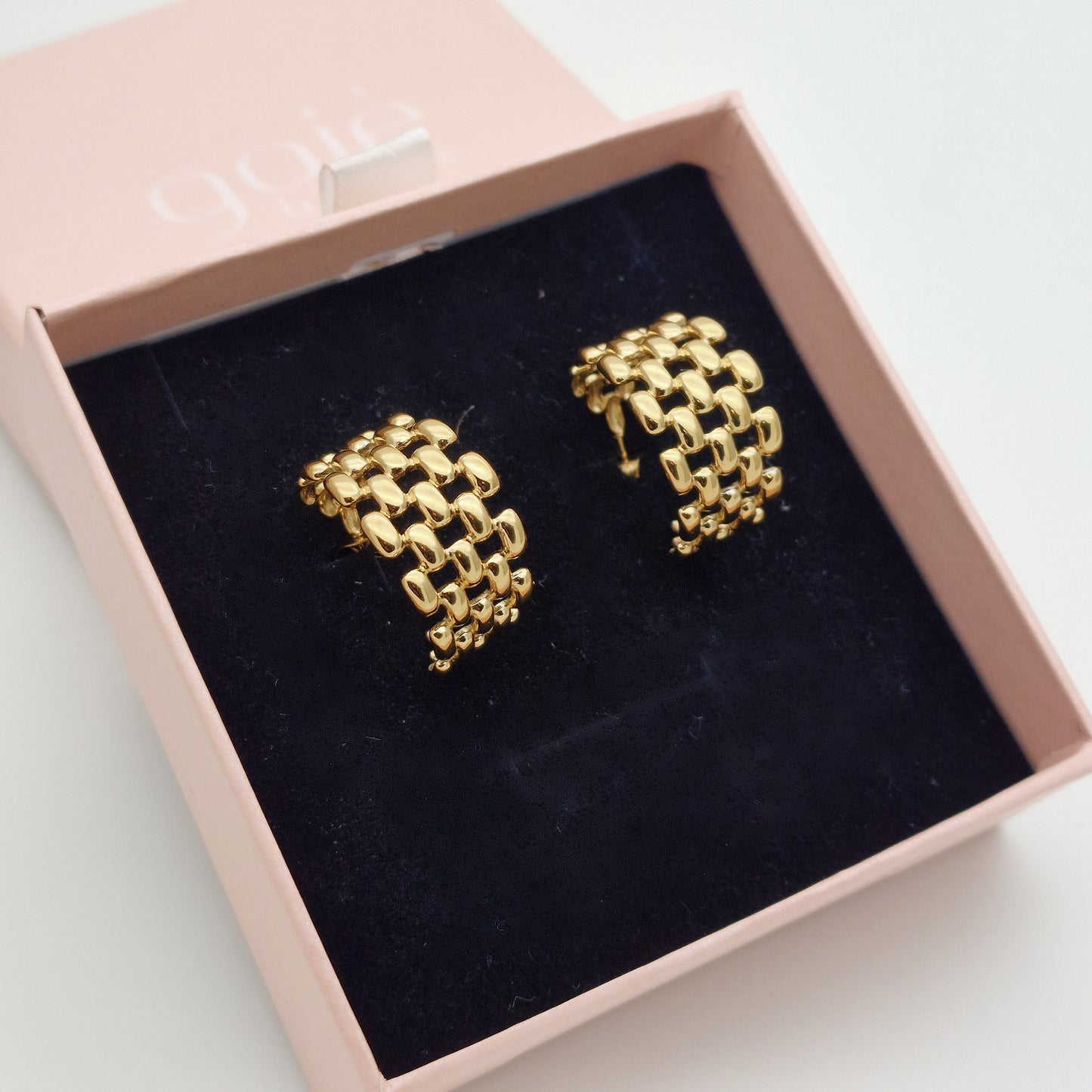 Orecchini Maglia a Rete Dorati