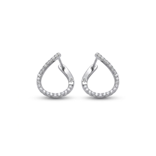 Orecchini a Goccia in Argento 925 con Zirconi Bianchi