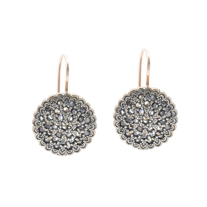 Orecchini a Toppa Vintage in Argento Rosa