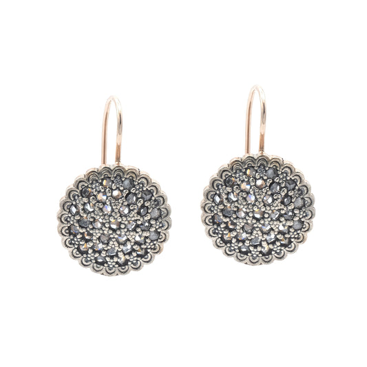 Orecchini a Toppa Vintage in Argento Rosa