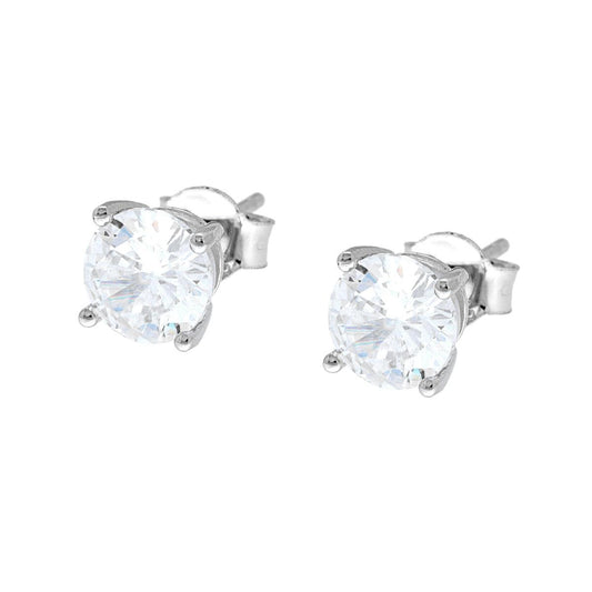 Orecchini punto luce in argento 6 mm