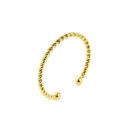 Anello da Falange Ritorto in Acciaio Oro Marlù