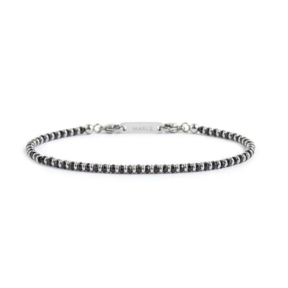 Bracciale Agata Sfaccettata Nera in Acciaio Marlù Marlù