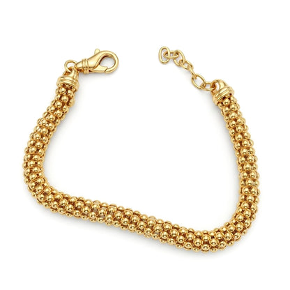 Bracciale in Argento 925 Dorato con Maglia Flessibile a Intreccio Morbido