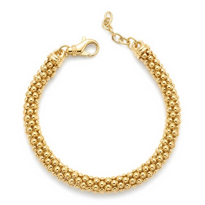 Bracciale in Argento 925 Dorato con Maglia Flessibile a Intreccio Morbido