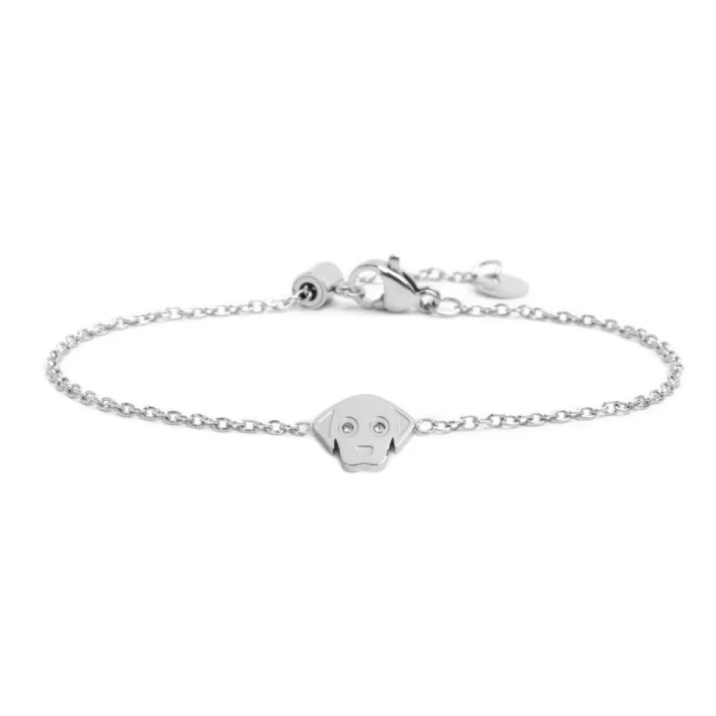 Bracciale Cane con Cristalli in Acciaio Marlù