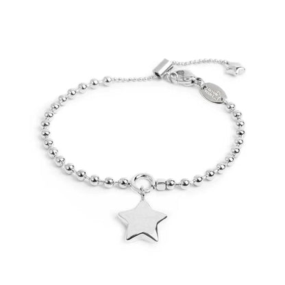 Bracciale in Acciaio a Catena a Sfere con Stella Pendente