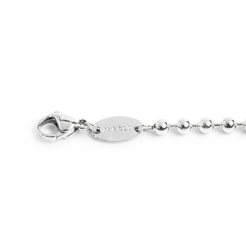 Bracciale in Acciaio a Catena a Sfere con Stella Pendente