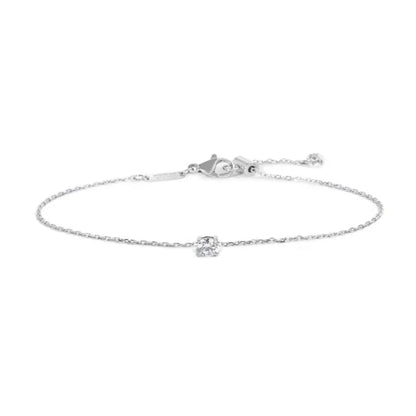 Bracciale Catena Cutting Cross con Zircone Centrale in Acciaio Marlù