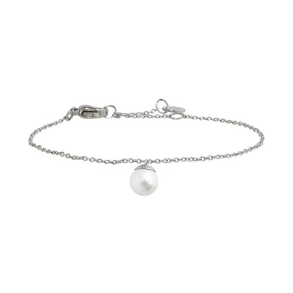 Bracciale Marlù in Acciaio con Perla Bianca da 6 mm
