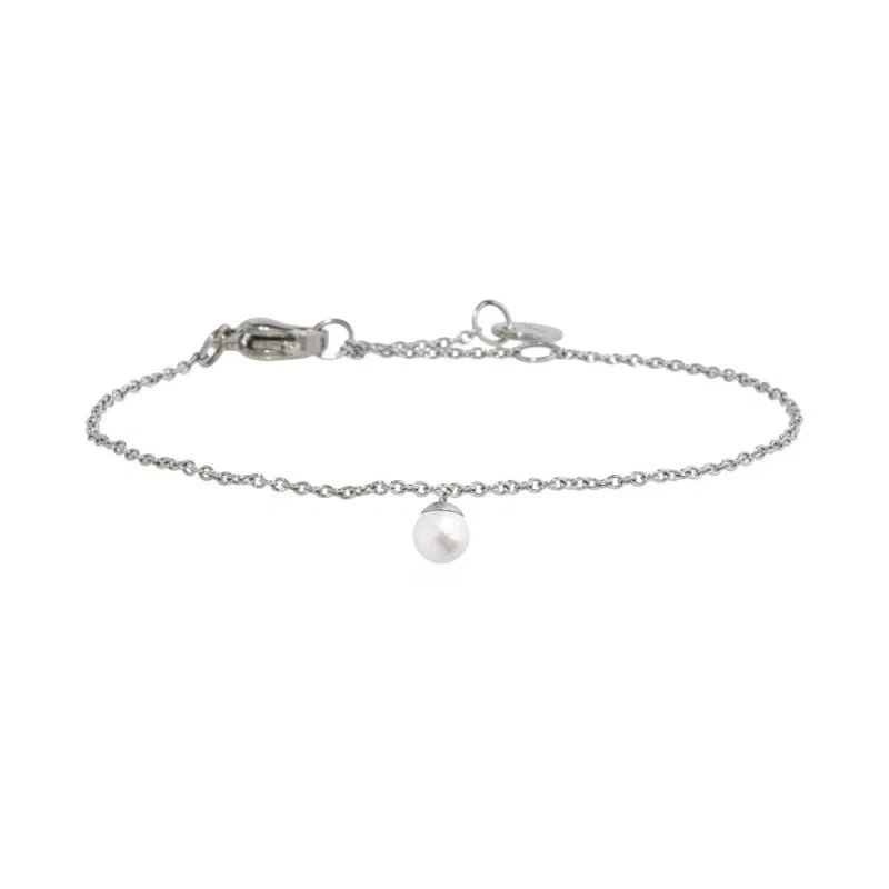 Bracciale Marlù in Acciaio con Perla Bianca da 4 mm