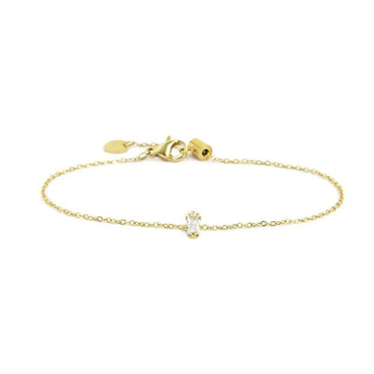 Bracciale con Zircone Baguette Bianco in Acciaio Oro Marlù Marlù