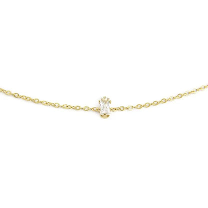 Bracciale con Zircone Baguette Bianco in Acciaio Oro Marlù Marlù