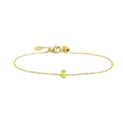 Bracciale con Zircone Baguette Verde in Acciaio Oro Marlù Marlù