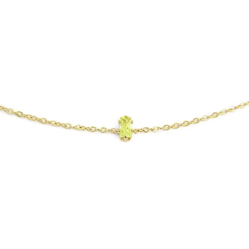 Bracciale con Zircone Baguette Verde in Acciaio Oro Marlù Marlù