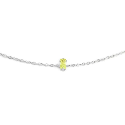 Bracciale con Zircone Baguette Verde in Acciaio Marlù