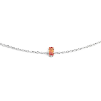 Bracciale con Zircone Baguette Arancione in Acciaio Marlù