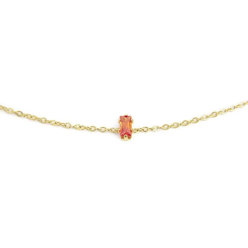 Bracciale con Zircone Baguette Arancione in Acciaio Oro Marlù Marlù
