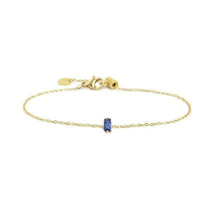Bracciale con Zircone Baguette Blu in Acciaio Oro Marlù Marlù