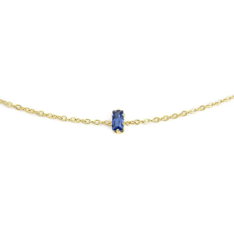 Bracciale con Zircone Baguette Blu in Acciaio Oro Marlù Marlù