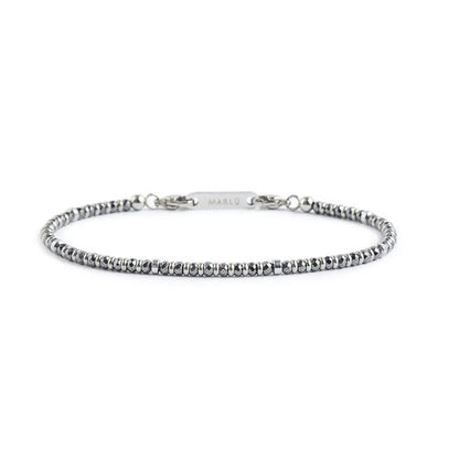 Bracciale Ematite Sfaccettata e Liscia in Acciaio Marlù Marlù