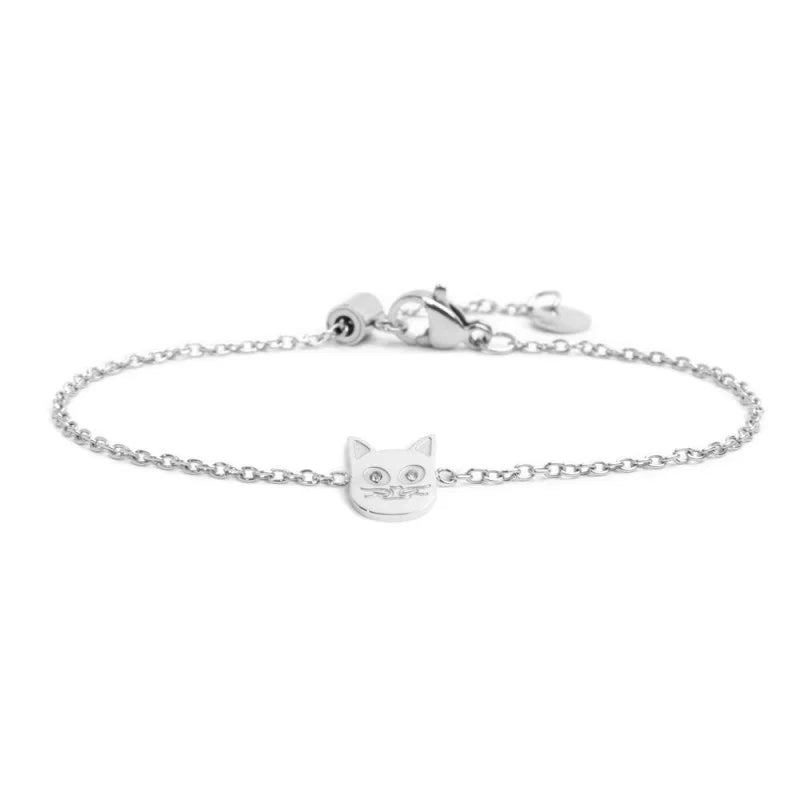 Bracciale Gatto con Cristalli in Acciaio Marlù