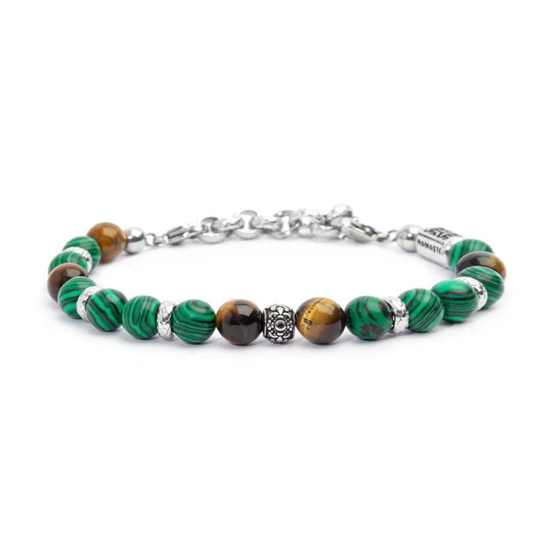 Bracciale Marlù Malachite e Occhio di Tigre 8 mm
