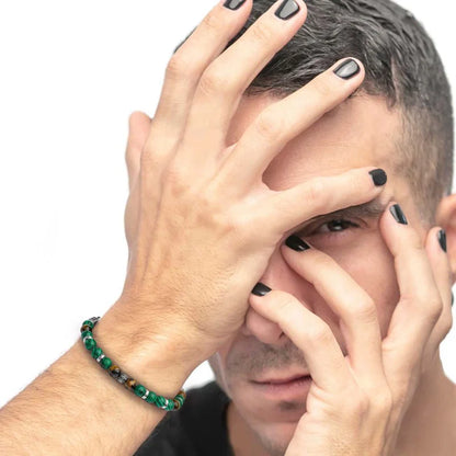 Bracciale Marlù Malachite e Occhio di Tigre 8 mm