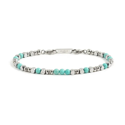 Bracciale Marlù in Acciaio con Dettagli Azzurri