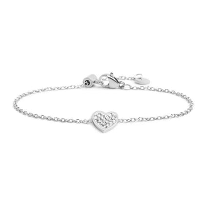 Bracciale Marlù in Acciaio con Cuore e Cristalli