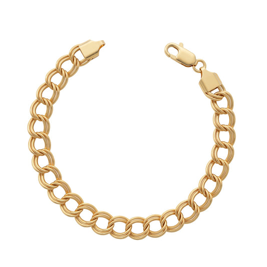 Bracciale in Oro Giallo 18 Carati con Maglia ad Anelli Intrecciati