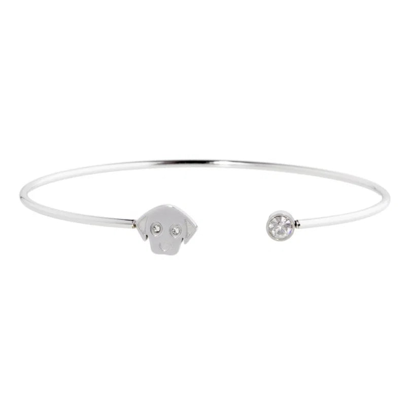 Bracciale Rigido Cane con Cristalli in Acciaio Marlù